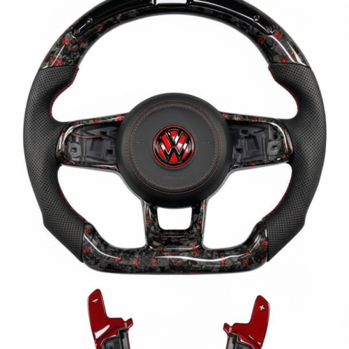 VW MK 7 Custom Made Red Forged Carbon with Custom Red Air Bag 2013-2019