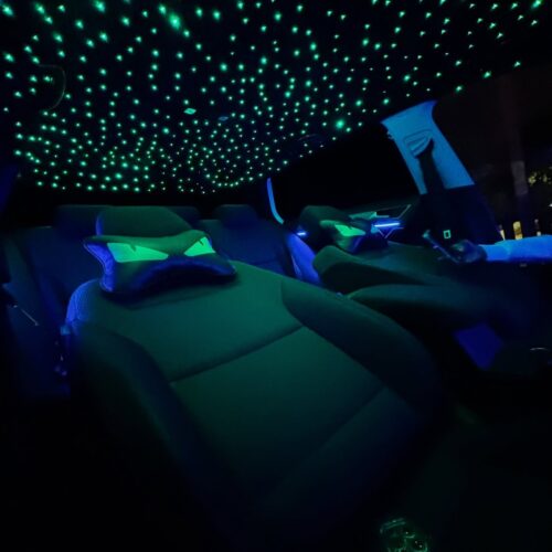 Carmate Combo Package – Ambient Lighting + 1000-Point Two-Tone Starlight Roof + Apple CarPlay